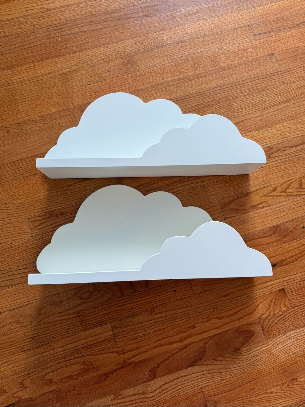 Set of TWO Like new White Cloud Wall Shelves - Decorative Nursery Wall Decor
